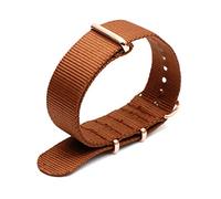 Bunte Nylon-Uhrenarmband mit Rose Gold Dornschließe NATO-Armband Sportarmbänder 18/20/22/24mm, 18mm
