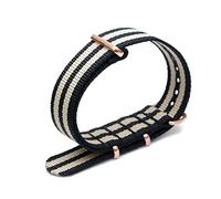 Bunte Nylon-Uhrenarmband mit Rose Gold Dornschließe NATO-Armband Sportarmbänder 18/20/22/24mm, 20mm