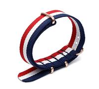 Bunte Nylon-Uhrenarmband mit Rose Gold Dornschließe NATO-Armband Sportarmbänder 18/20/22/24mm, 20mm