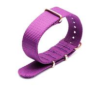 Bunte Nylon-Uhrenarmband mit Rose Gold Dornschließe NATO-Armband Sportarmbänder 18/20/22/24mm, 20mm