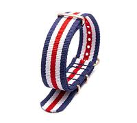 Bunte Nylon-Uhrenarmband mit Rose Gold Dornschließe NATO-Armband Sportarmbänder 18/20/22/24mm, 20mm