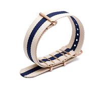 Bunte Nylon-Uhrenarmband mit Rose Gold Dornschließe NATO-Armband Sportarmbänder 18/20/22/24mm, 22mm