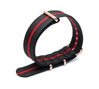 Bunte Nylon-Uhrenarmband mit Rose Gold Dornschließe NATO-Armband Sportarmbänder 18/20/22/24mm, 22mm