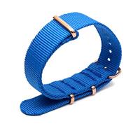 Bunte Nylon-Uhrenarmband mit Rose Gold Dornschließe NATO-Armband Sportarmbänder 18/20/22/24mm, 22mm