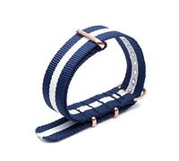 Bunte Nylon-Uhrenarmband mit Rose Gold Dornschließe NATO-Armband Sportarmbänder 18/20/22/24mm, 22mm