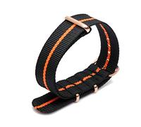 Bunte Nylon-Uhrenarmband mit Rose Gold Dornschließe NATO-Armband Sportarmbänder 18/20/22/24mm, 24mm