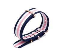 Bunte Nylon-Uhrenarmband mit Rose Gold Dornschließe NATO-Armband Sportarmbänder 18/20/22/24mm, 24mm