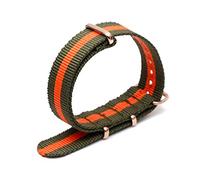Bunte Nylon-Uhrenarmband mit Rose Gold Dornschließe NATO-Armband Sportarmbänder 18/20/22/24mm, 24mm