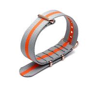Bunte Nylon-Uhrenarmband mit Rose Gold Dornschließe NATO-Armband Sportarmbänder 18/20/22/24mm, 24mm