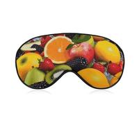 Bunte Obst-Schlafmaske für Damen und Herren, Seitenschläfer-Augenabdeckung mit verstellbarem Riemen, weich, atmungsaktiv, Verdunkelung, rutschfest, tiefer Schlaf, Reisezubehör