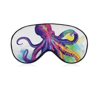 Bunte Oktopus-Schlafmaske für Damen und Herren, Seitenschläfer-Augenabdeckung mit verstellbarem Riemen, weich, atmungsaktiv, Verdunkelungsmaske, rutschfest, tiefer Schlaf, Reisezubehör
