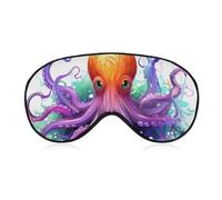 Bunte Oktopus-Schlafmaske, lichtblockierende Augenmaske, bequem und weich, Augenabdeckung mit Gummiband, geeignet für Männer und Frauen, geeignet für Reisen/Schlafen