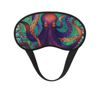 Bunte Oktopus-Schlafmaske, weich, bequem, Augenmaske mit verstellbarem Riemen, Verdunkelung, Augen-Schlafschutz, Abdeckung für Damen, Mädchen, Herren, Reisen, Yoga, Nickerchen, Schichtarbeit, Arbeit