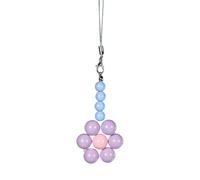 Bunte Perlen Blumen Anhänger, süße Handykette, Riemenbehang, Dekoration, Schlüsselanhänger, Schlüsselband, kleine Geschenke für Frauen und Mädchen, bunte Perlen Blumen Telefonanhänger, Riemen, süßes