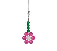 Bunte Perlen Blumen Anhänger, süße Handykette, Riemenbehang, Dekoration, Schlüsselanhänger, Schlüsselband, kleine Geschenke für Frauen und Mädchen, bunte Perlen Blumen Telefonanhänger, Riemen, süßes