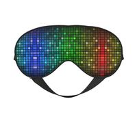 Bunte quadratische Augenmaske, doppelseitig, weiche Augenabdeckung für Schlaf, Reisen, Yoga, verstellbarer Riemen, blockiert Licht