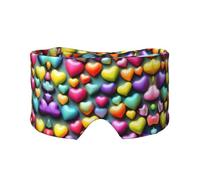 Bunte Regenbogen-Herz-Druck, kühlende Schlafmaske zum Schlafen in völliger Dunkelheit, Schlafmaske, weich, Geschenke für Männer und Frauen