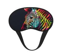 Bunte Regenbogen-Zebra-Schlafmaske für Seitenschläfer, lichtblockierende Nachtmasken zum Schlafen, Augenmaske für Damen und Herren, Augenabdeckung, weicher, bequemer Augenschatten für Reisen