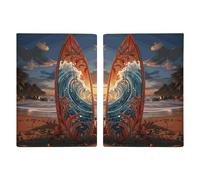 Bunte Reisepasshülle mit Surfbrett-Motiv, Reisepasshülle für Reisen, Reisepass, Kartenschutz, Brieftasche, RFID-blockierend, Leder-Kartenetui für Damen und Herren, buntes Surfbrett, Buntes Surfbrett,