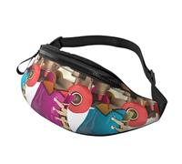 Bunte Retro-Bauchtasche für Herren und Damen, modisch, Laufen, Hüfttasche, wasserdicht, Crossbody-Tasche, Überall, Gürteltasche mit verstellbarem Riemen, Sport-Hüfttasche für Reisen