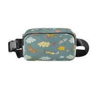 Bunte Retro-Flugzeug-Gürteltasche für Damen, Herren, Teenager, große Kapazität, Schultertasche mit verstellbarem Gurt für Einkaufen, Sport, Arbeit, Bunte Retro-Flugzeuge, 1 size