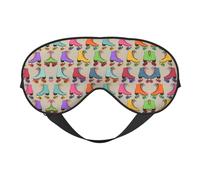 Bunte Retro-Schlafmaske mit Rollschuhen, glatt, weich, verstellbare Schattierung, Augenbinde, Augenmaske für Ausruhen, Reisen