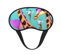 Bunte Schlafmaske mit Giraffen-Fans, bedruckt, für Seitenschläfer, niedliche Verdunkelung, Augenmaske, Abdeckung für Zuhause oder Reisen