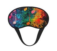 Bunte Schlafmaske mit Musiknoten-Druck, Augen-Schlafmaske für Damen und Herren, für totale Dunkelheit, reduziert geschwollene Augenmaske