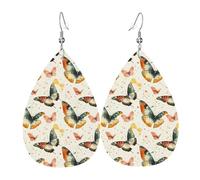 Bunte Schmetterlings-Druck-Ohrringe für Damen, modische Tropfenleder-Ohrringe für Damen, trendig, bunte Tropfen-Ohrringe