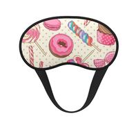 Bunte süße Lutscher-Schlafmaske mit Cupcake-Donut-Druck, Augen-Schlafmaske für Damen und Herren, für totale Dunkelheit, reduziert geschwollene Augenmaske