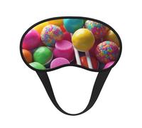 Bunte Süßigkeiten-Schlafmaske für Damen und Herren, Augenmaske zum Schlafen, lichtblockierend, Schlafmaske mit elastischem Band, Augenbinde für Flugschläfer, weich, atmungsaktiv, Reiseaugenabdeckung