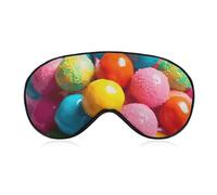 Bunte Süßigkeiten-Schlafmaske, weich, bequem, Augenmaske mit verstellbarem Riemen, Augenschutz, Augenschatten für Männer und Frauen, Arbeit, Reisen