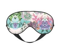 Bunte Sukkulenten-Schlaf-Augenmaske, glatt, weich, verstellbare Schattierung, Augenbinde, Augenmaske für Ausruhen, Reisen