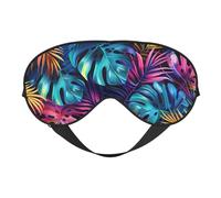 Bunte tropische Blätter, Schlafmasken, Augenmasken zum Schlafen, doppelseitig, Schlafmasken für Damen und Herren, Verdunkelung, Augenabdeckungen zum Schlafen, Reisen