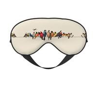 Bunte Vogel-Schlafmaske, Augenmaske zum Schlafen, voll verstellbarer Riemen, Augenabdeckungen für Damen/Herren