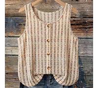 Bunter Boho-Stil Häkel-Trägertop mit Hohlmuster, locker sitzendes, lässiges Strick-Tanktop für den Urlaub