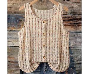 Bunter Boho-Stil Häkel-Trägertop mit Hohlmuster, locker sitzendes, lässiges Strick-Tanktop für den Urlaub