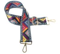 Bunter Breiter Schultergurt für Taschen, Verstellbar, Ersatz | Polyester Baumwolle, Metallverschluss mit 360 Grad Drehung, für Umhängetasche und Alltag