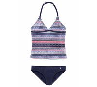 Tankini S.OLIVER "Barcelona Kids", Kinder, Gr. 122/128, N-Gr, bunt (blau, rosé, gestreift), Polyamid, Colorblocking, Bikini-Sets, im frechen Streifen-Look (761039-122) blau, rosé, gestreift