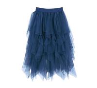 Bunter Tüllrock Damen,Tüllrock Lang Damen Unregelmäßiger Hexenrock Weich Feen Kostüm A-Linie Knielang Karneval Midirock Mesh Puffy Faltenrock Tütü Petticoat Asymmetrisch Unterrock Röcke