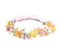 Buntes Gänseblümchen-Blumenkrone, Boho-Sonnenblumen-Haarband, verstellbares Blumen-Stirnband, Hochzeit, Blumenkranz, Festival, Stirnband, Blumengirlande, Kopfschmuck, Hippie-Kostüm, Haarschmuck