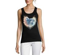Buntes Wasserspritzer-Delfin-Illustration, Damen-Tanktop, Baumwolle, Schwarz, Schwarz , S