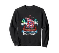 Buntes Wikingerschiff-Abenteuer mit majestätischen Bergen Sweatshirt