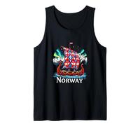 Buntes Wikingerschiff-Abenteuer mit majestätischen Bergen Tank Top