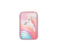 Buntstift DEPESCHE "3-Fach Federtasche Farbwolke inkl. Stifte Ylvi 7,5 x 13,5 x 20 cm rosa", Kinder, rosa, Kunststoff, Stifte (90681628-0) rosa