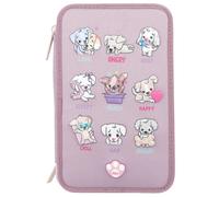 Buntstift DEPESCHE "3-Fach Federtasche LED Hunde mit Stifte TOPModel 20 x 13 x 7,5 cm violett", Kinder, lila (violett), Kunststoff, Stifte (65630233-0) violett