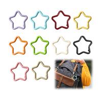 BUOKSLLY Pack of 10 Star Carabiner Key Rings, Durable,Compact 4.1x0.4cm