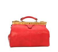 bupell Davide Kleine Arzttasche/Hebammentasche aus pflanzlich gegerbtem Leder - Vintage Doktortasche für Damen und Herren - Handgefertigt in Italien - Rosso