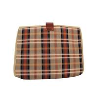 bupell Laptop-Inlay aus Baumwolle und Leder, für Notebooks bis 15,6 Zoll, Braun/Schwarz, 37 x 26 x 7 cm, mit Lederschlaufe (Marrone (Braun))