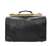 bupell Riziero Arzttasche Hebammentasche/Reisetasche aus pflanzlich gegerbtem Leder - Handgefertigt in Italien - Nero